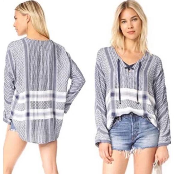 Rails Lily Blouse in Sapphire Jacquard Boho Size Extra Small - Picture 1 of 8